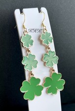 Lucky Irish Four Leaf Clover Earrings Ireland Football Rugby World Cup Jewellery