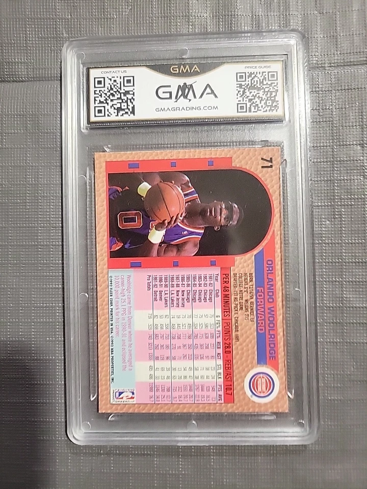 1992 Fleer Basketball #71 Orlando Woolridge GMA NM-MT 8 - Image 2 of 2