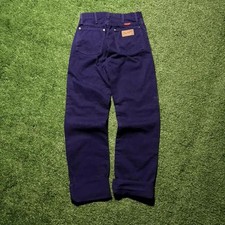 Vintage Wrangler Jeans Womens 5x36 Purple Cotton High Waited Straight Made USA
