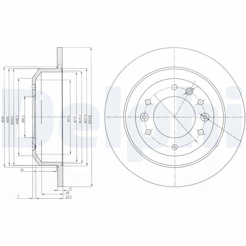 2X Delphi BG9072C Bremsscheibe FüR Mitsubishi-image