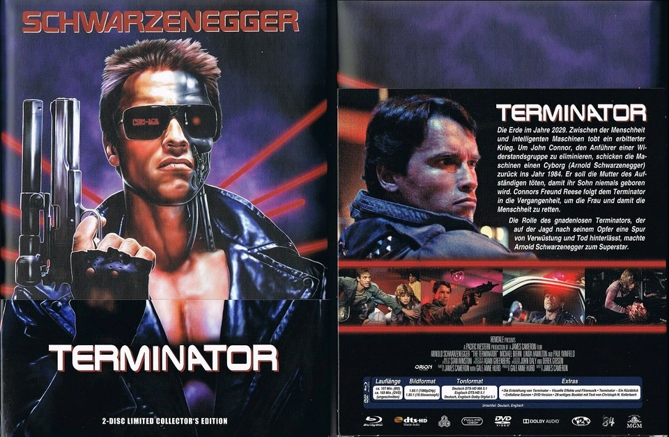 Terminator 1 - '84 Entert. 2-Disc Limited Mediabook Wattiert BLU-RAY NEU/OVP - Bild 2 von 4