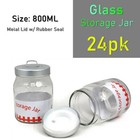 <!--F#f_0-->24x Glass Jar 800ml Rubber Seal Lid Kitchen Food Storage Container Jars Canister<!--F/-->
