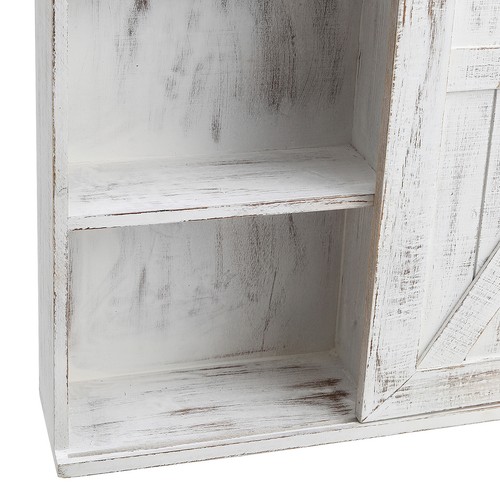 71x53cm Bathroom Wall Cabinet Storage Cupboard with Mirror Wooden Shelves White - Picture 13 of 15
