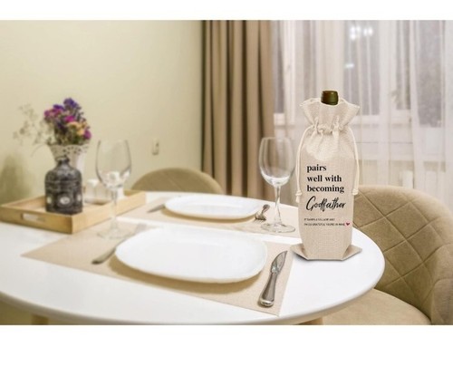 Pairs Well With Becoming Godfather Wine Bags (1 Pack)- Gift For Godfather - Picture 3 of 5