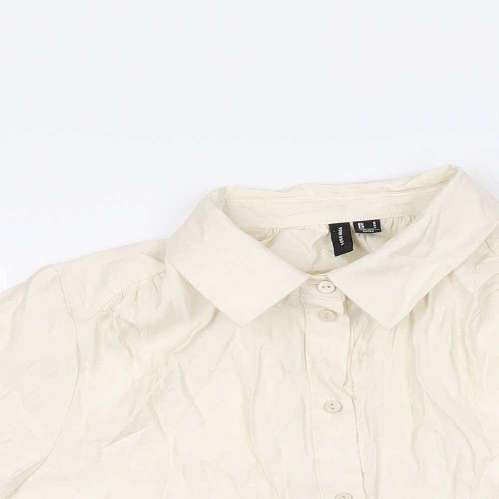 VERO MODA Womens Ivory Viscose Basic Button-Up Si… - image 3