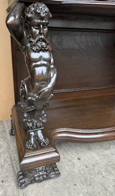 R. J. HORNER CARVED OAK MAN OF THE MOUNTAIN ATLAS SERVER | eBay