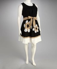 NWT Black & Gold Daisy Sleeveless Dress - Plus Size 1XL