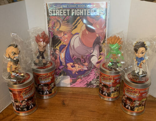 4 Capcom 2017 STREET FIGHTER LIL KNOCKOUTS + Free Comic Book Day Comic ~ New - Picture 1 of 10