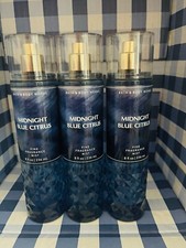 3 NEW BATH  BODY WORKS MIDNIGHT BLUE CITRUS FINE FRAGRANCE MIST SPRAY 8OZ LARGE
