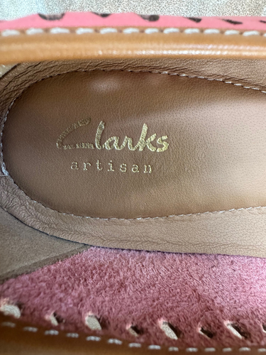Clarks Artisan Ladies Slip-on Flat Coral Pink Leather Ballerina Shoes UK 6.5 - Picture 5 of 6