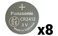 8 EIGHT PANASONIC CR2412 BULK CR 2412 3V LITHIUM COIN CELL BATTERY EXP 2033