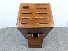 WOLF Gourmet Angled Hardwood Knife Storage Block 10 Slot Cutlery WGCU100S