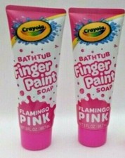  LOT 2  Crayola Kids Bathtub Finger-paint Soap FLAMINGO PINK 3 oz 88.7ml Ea