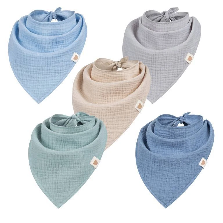 Foulard da collo foulard triangolare fazzoletto da legatura foulard tinta unita ragazza ragazzo bambino mussola - Immagine 3 di 4