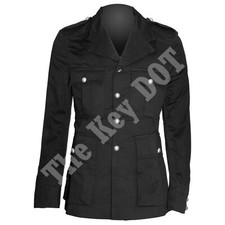 Men Gothic Black Jacket Military Banned Style Goth Coat
