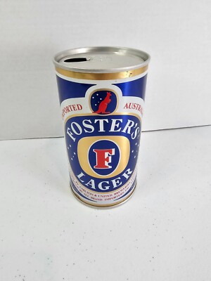 Australia Foster's Lager Large Can 24 oz EMPTY 1980s Collectible Beer Can Opened