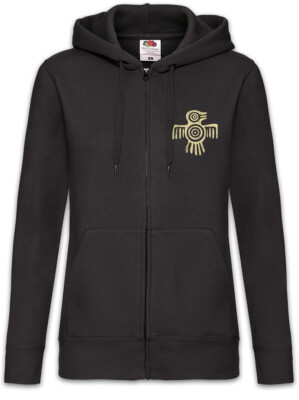 Aztec Bird II Damen Zipper Hoodie Indians Sign Culture Civilization Mayans