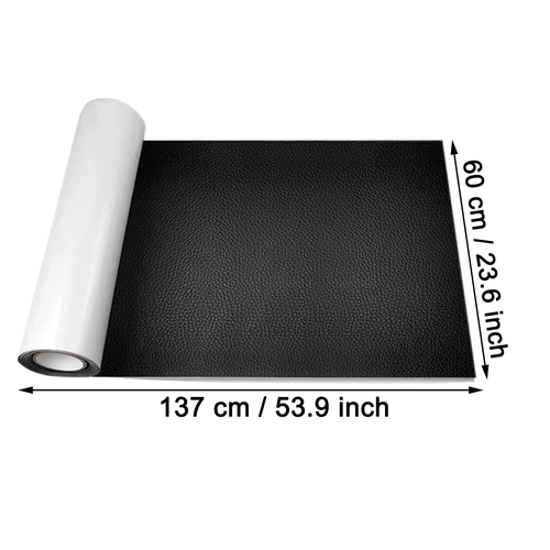 Patch in Pelle PU Adesiva 60x137Cm Ecopelle Nero per Riparazione Divani, Borse - Foto 2 di 7
