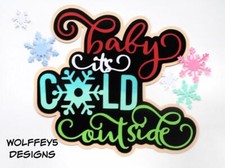 CRAFTECAFE WINTER KID SNOW TITLE premade paper piecing scrapbook DIECUT KID