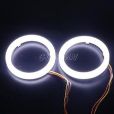 80mm Car Drl Cob Led Angel Eyes Halo Ring Fog Headlight Lamp Light White Pair