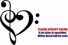 Music Notes Heart 3 Graphic Die Cut decal sticker Car Truck Boat Window Wall 6"