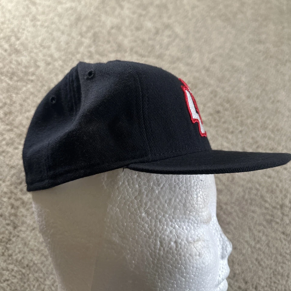 Vtg Kansas City Chiefs Hat Cap Youth 6 3/4 Black NFL 5950 New Era USA 90s - Image 4 of 4