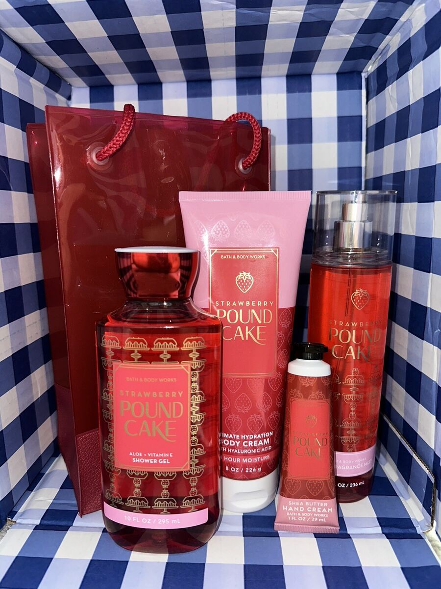 Bath & Body Works Strawberry Pound Cake GIFT SET Bath & Body Works Strawberry Pound Cake GIFT SET