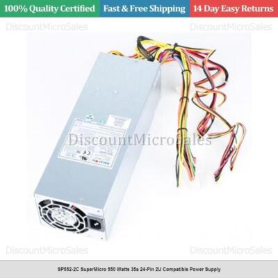 SP552-2C SuperMicro 550 Watts 35a 24-Pin 2U Compatible Power Supply