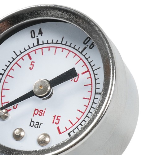 1/8" NPT Pressure Gauge 0-15 PSI with 3/8" Back Mount 1.5" Face Diameter - Picture 9 of 20