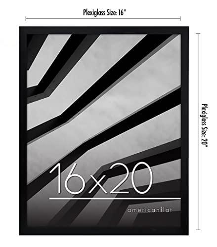 Americanflat 16x20 Poster Frame in Black with Polished Plexiglass