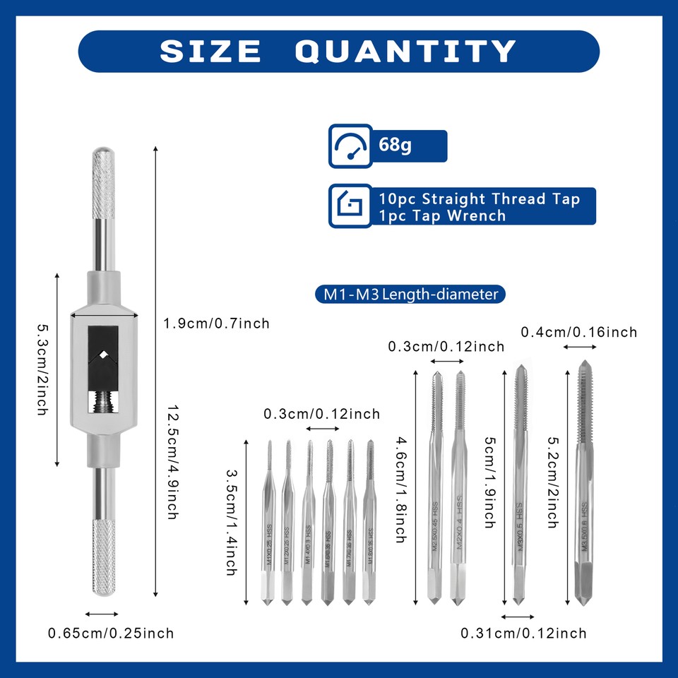 10Pcs Straight Thread Tap Screw Tap Drill Tapping Tool R5W97471 eBay