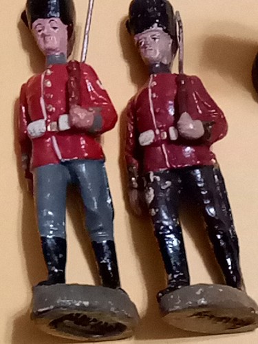4 Elastolin Composition Marching Scot Soldiers 10.5cm Pre WWII Officer, Drummer - Picture 23 of 24
