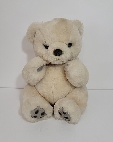 Russ Berrie Yomiko Plush Bear Leather Paws Stuffed Animal Off White Beige 11"