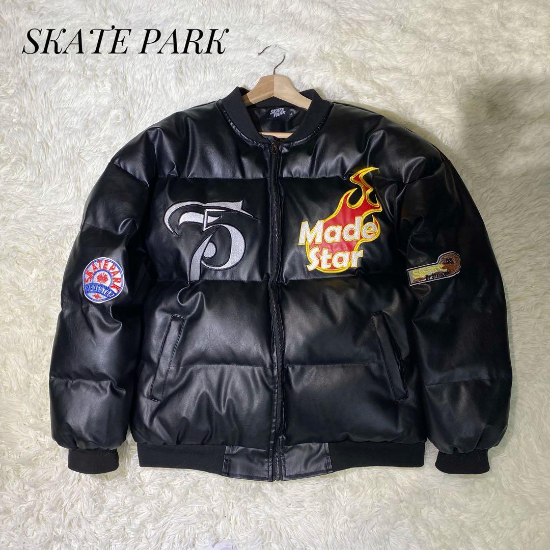 Skate Park Stadium Jacket Leather Logo Patch L Size Thick Polyester New