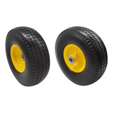 10 In. No Flat Replacement Tire 3/4 In. Bore 2.2 In. Offset Flat Free Tire and W