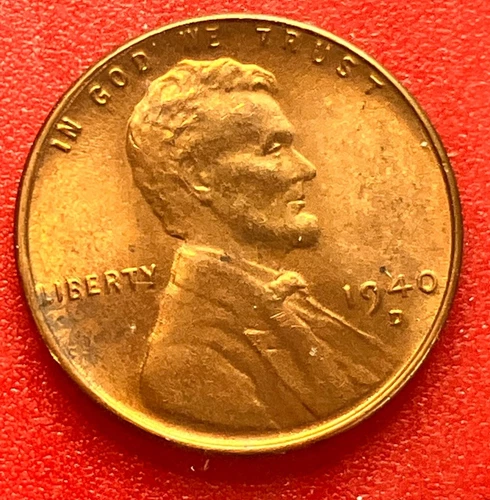 1940-D Lincoln Wheat Cent Penny GEM RED BU From an Original Bank Roll