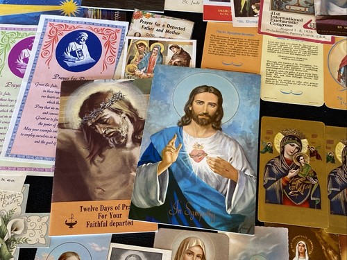 VTG LOT Holy Prayer Mass Card Jesus Mary Saints Child Infant Of Prague Catholic - Picture 21 of 24