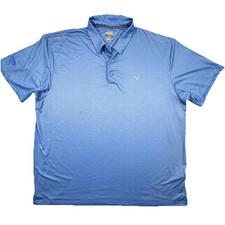 Callaway Polo Golf Shirt Mens 2XL Blue Opti-Dri Geometric Print Performance
