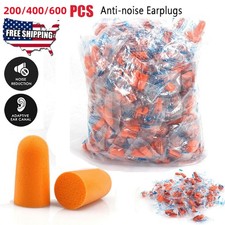 400/600 Ear Plugs Soft Orange Foam Sleep Travel Noise Shooting Working Lot Bulk