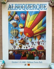 1988 Albuquerque Balloon Fiesta Poster Kodak Paper Sculpture Art Print 24x18 in
