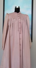 VTG 1970s Oscar de la Renta for Appel Peach Taffeta Maxi Coat Dress S