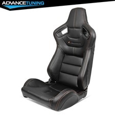 Reclinable Racing Seat Passenger Side Dual Slider Pu Carbon Leather O. Stitch