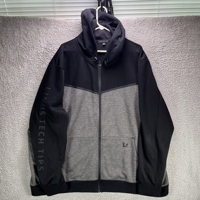 Linus Tech Tips Hoodie Mens 3XL Black Gray Full Zip Sweatshirt Stretch Fleece