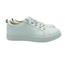 Vepose Shoes Womens Size 7.5 White Elastic Lace Up Slip On Comfort Sneakers