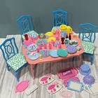 Vintage Barbie Kitchen Table & Chairs Food Accessories Plates 90 Piece Lot!!