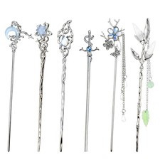 6PCS Star Moon Hair Sticks for Buns Long Hair Chinese Hanfu Asian Style 3