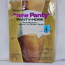 Vintage Nationals New Panty Pantyhose Sheer Sandalfoot Nude Size C Made in USA