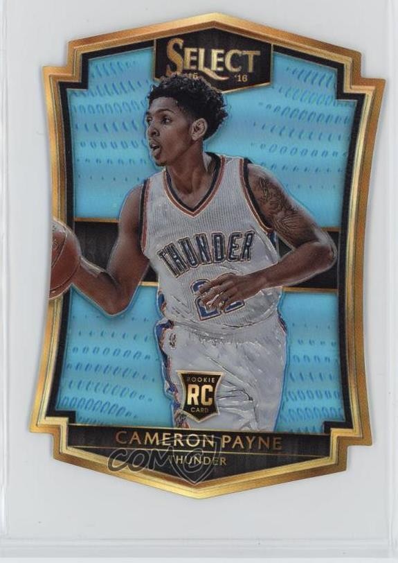 2015 Panini Select Premier Level Die-Cut Blue Prizm /199 Cameron Payne #102 15r3