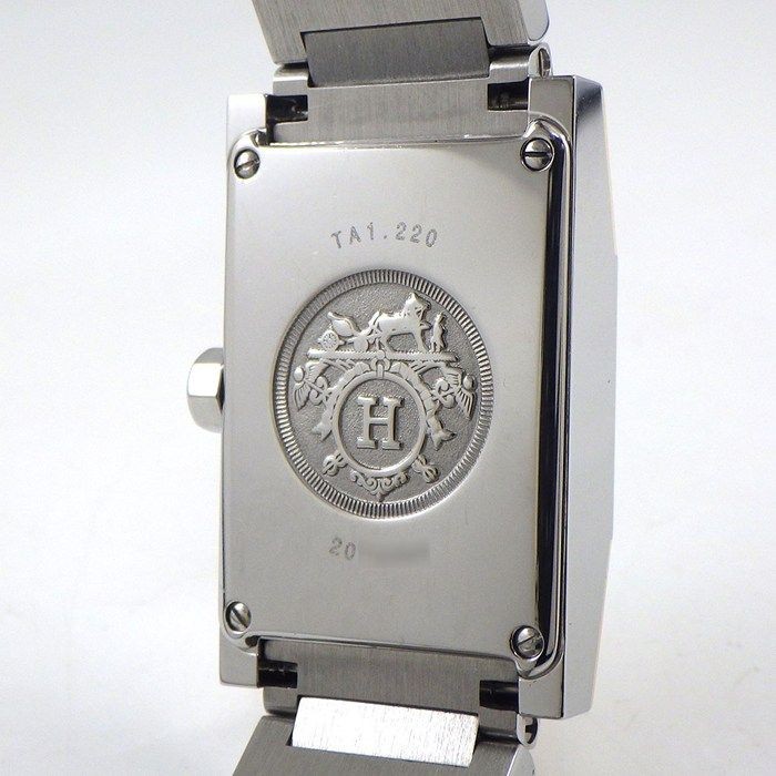 Hermes Tandem TA1220 Rectangular White Shell Dial… - image 4