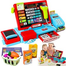 Spielkasse Kinder Registrierkasse Scanner Taschenrechner Musik Lichter